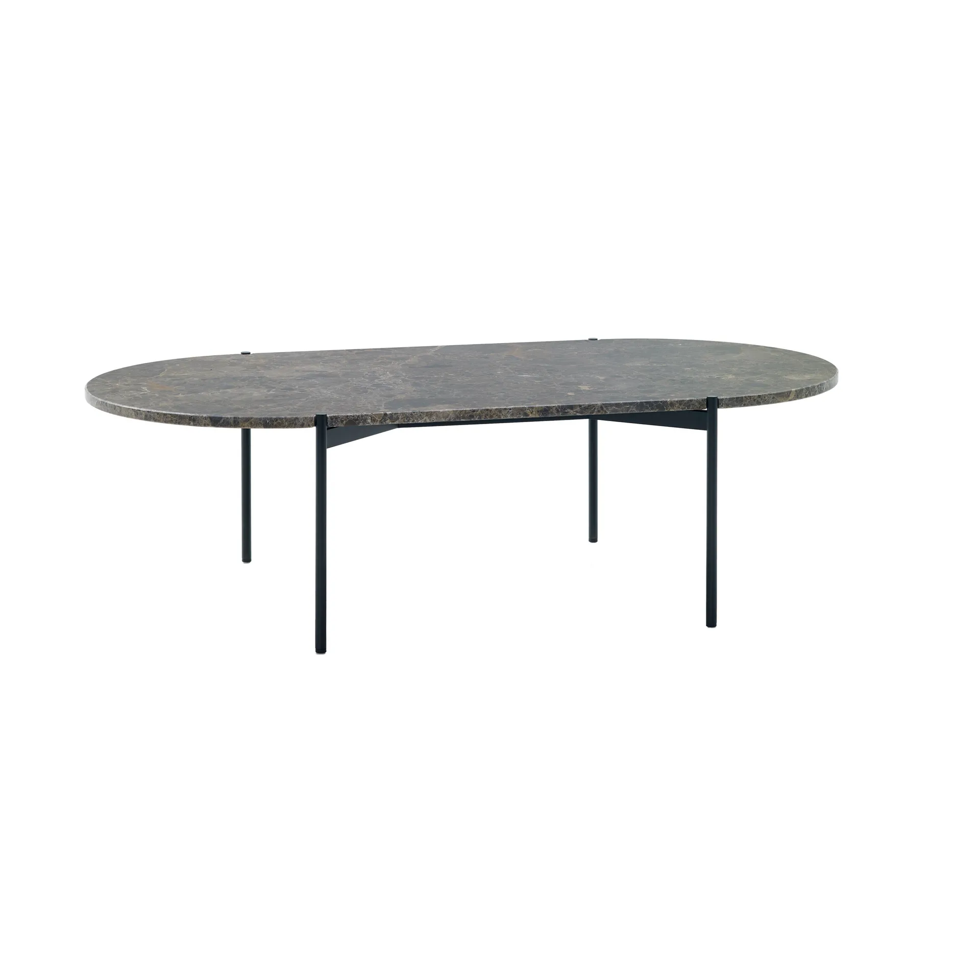 Plateau sofabord ovalt, Marmor brun-svart underrede Adea