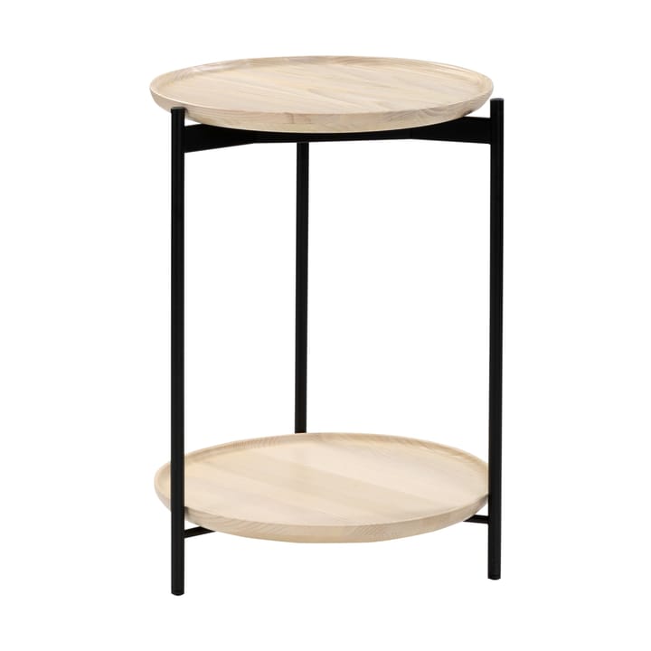 Plateau Wood sofabord Ø40 cm - Ask hvit-svarte bein - Adea