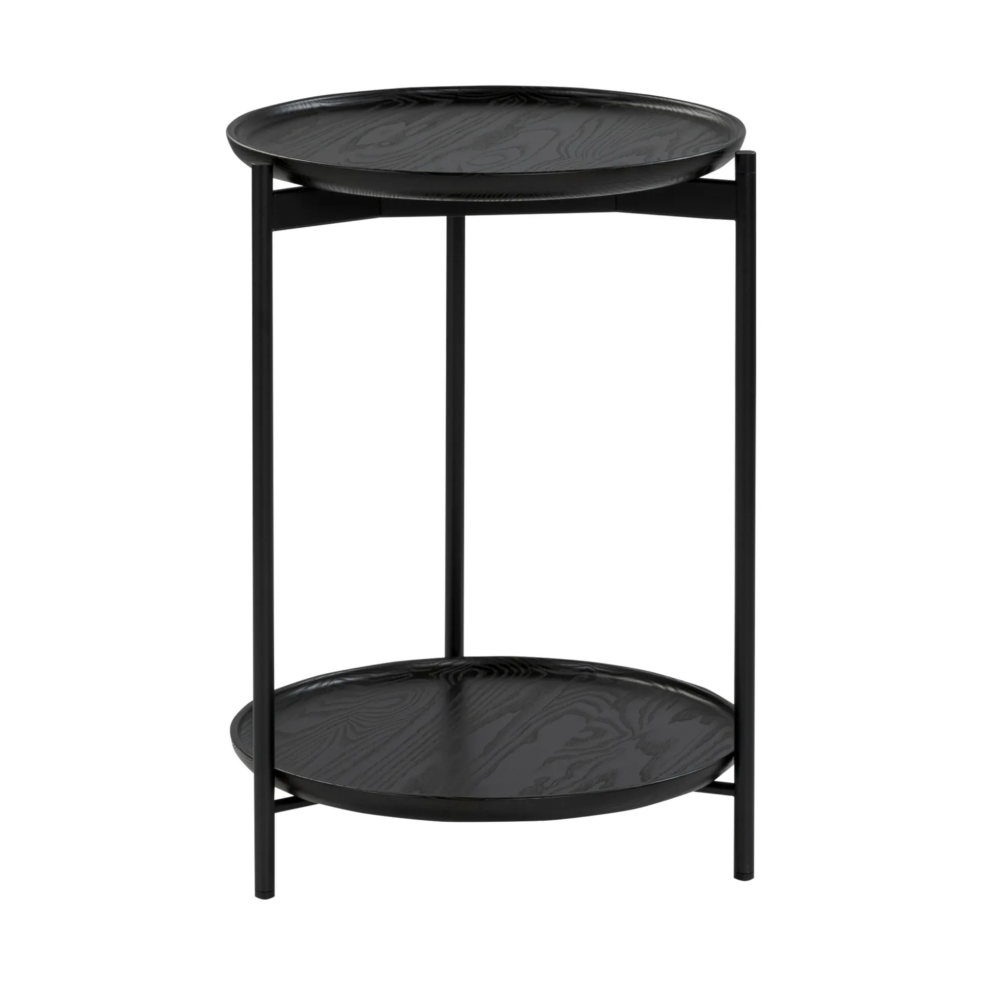 Plateau Wood sofabord Ø40 cm, Ask svart-svarte ben Adea