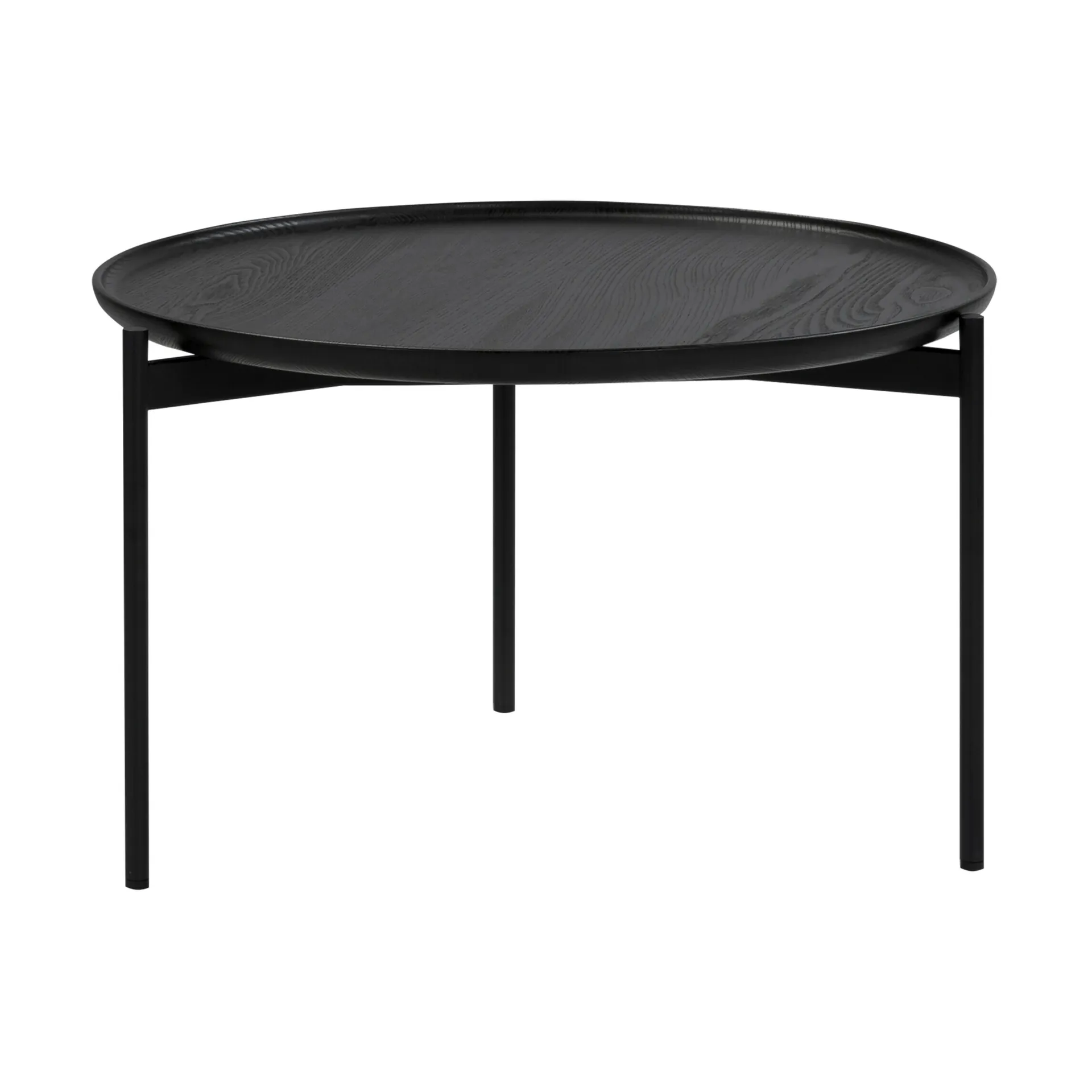 Plateau Wood sofabord Ø58 cm, Ask svart-svarte ben-H35 Adea