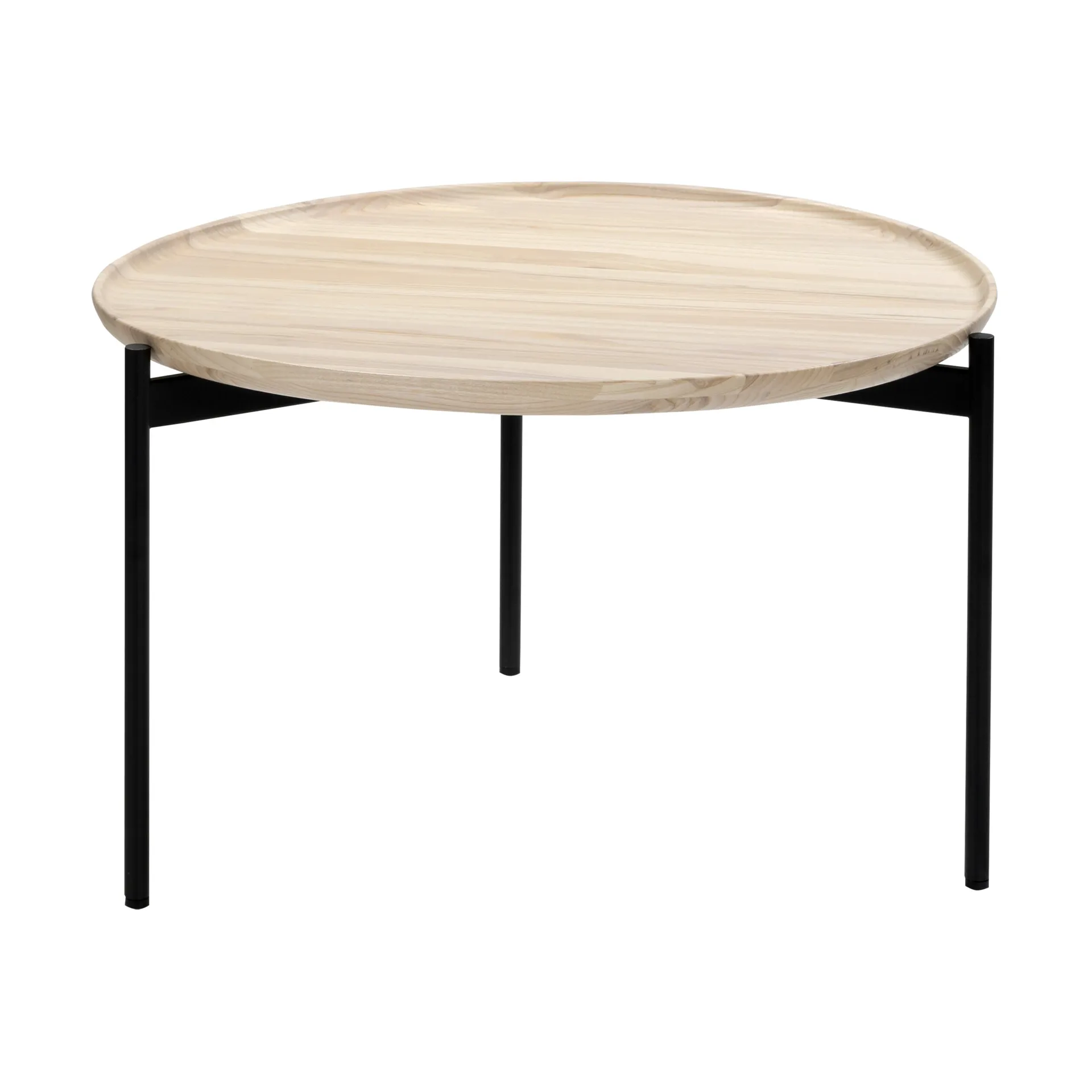 Plateau Wood sofabord Ø58 cm, Aske hvit-svarte ben-H35 Adea