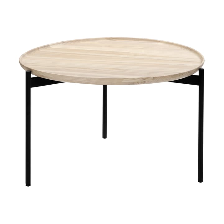 Plateau Wood sofabord Ø58 cm - Aske hvit-svarte ben-H35 - Adea