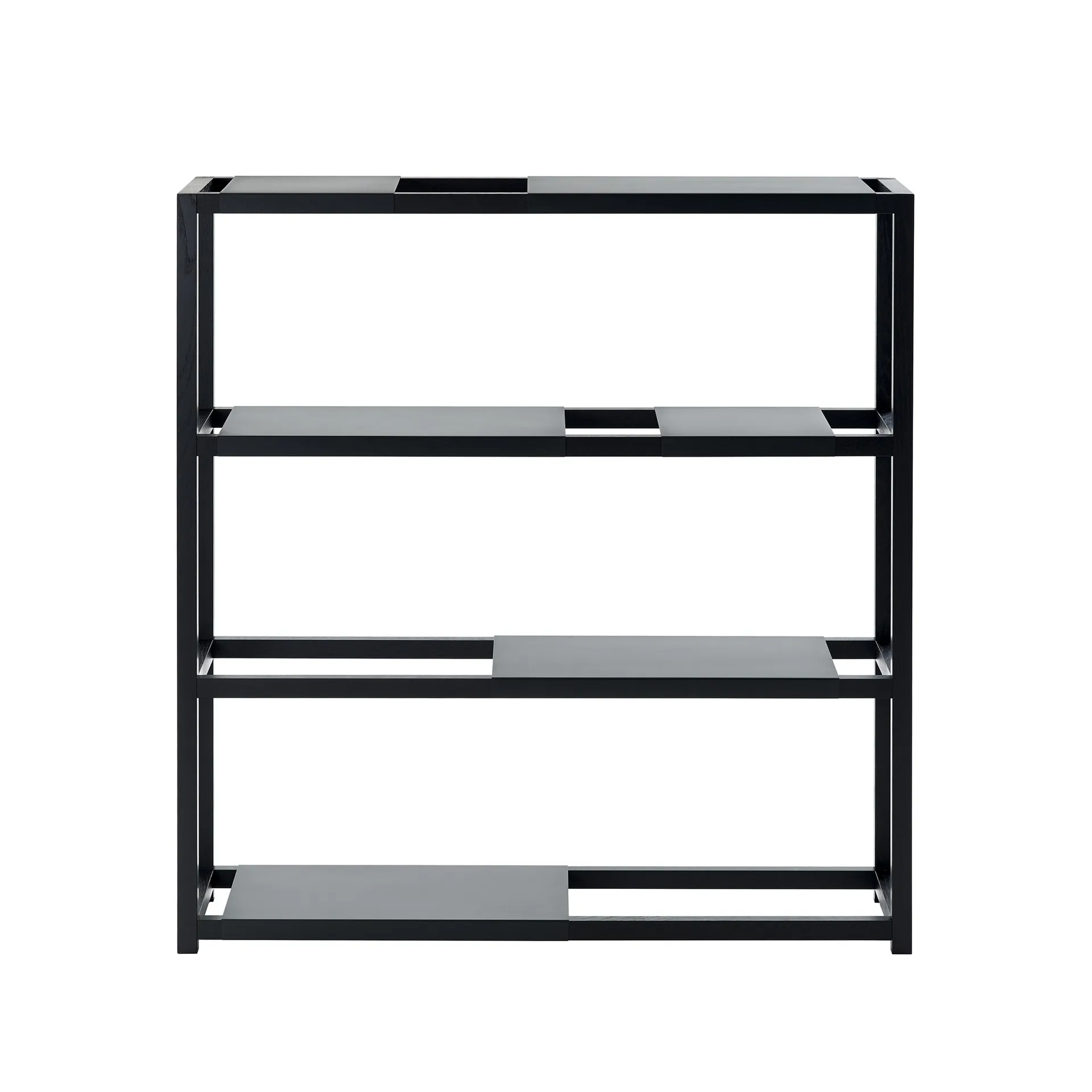 The Botanic Shelf High hylle, eik svartbeiset, svarte stålhyller Adea