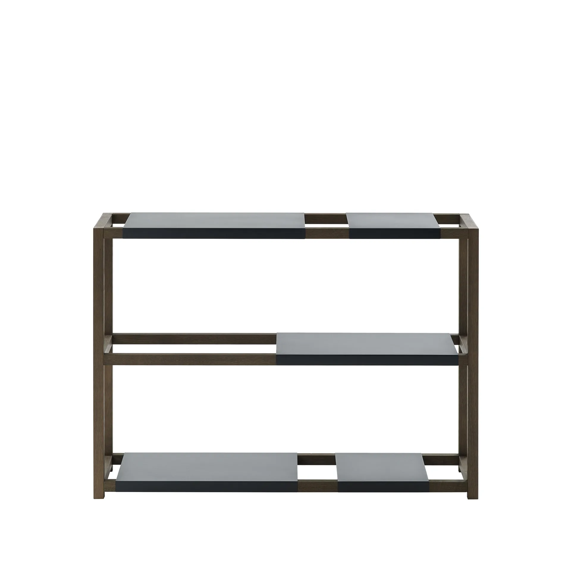 The Botanic Shelf Medium hylle, eik svartbeiset, svarte metallhyller Adea