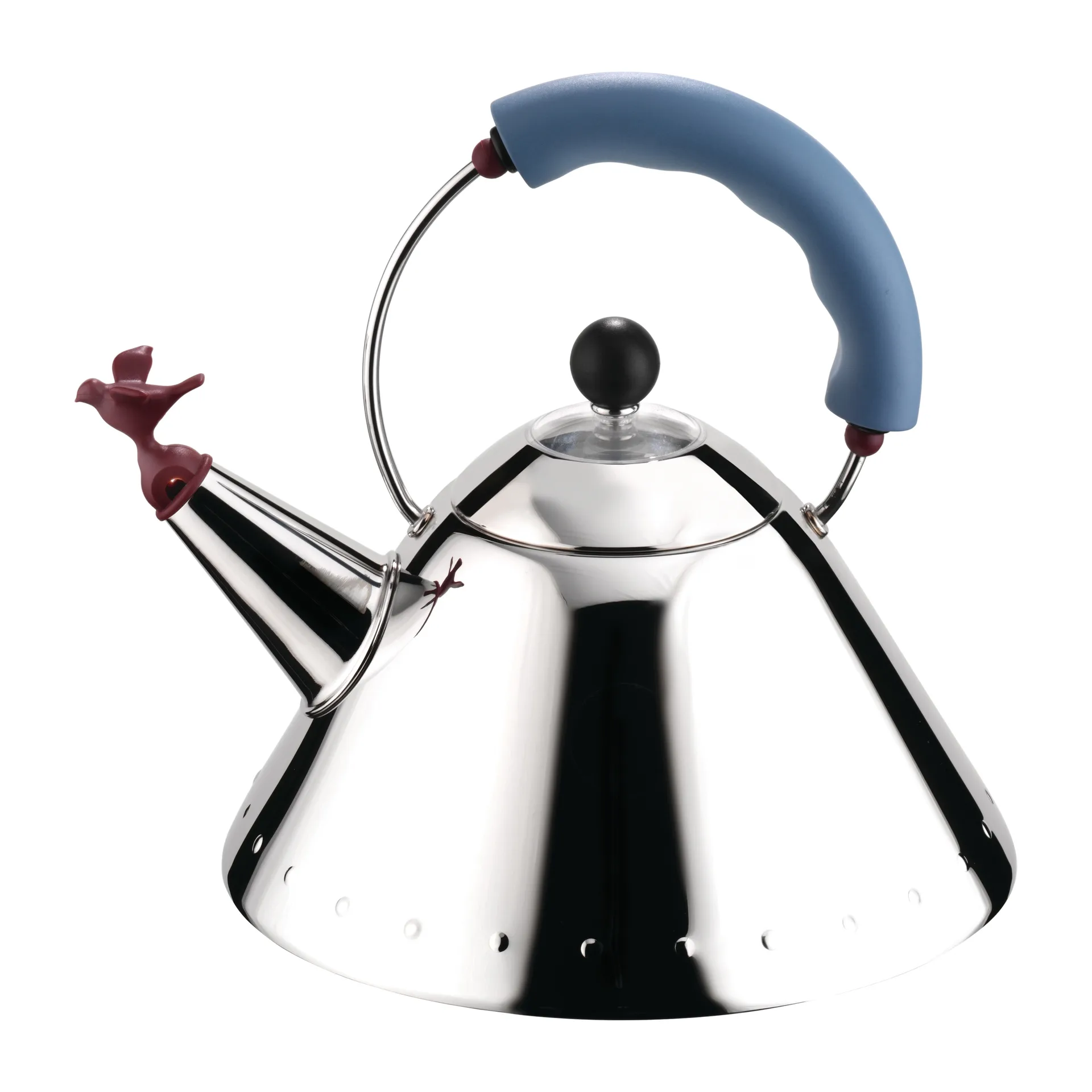 Alessi 9093 vannkoker, Lyseblå-fugl Alessi