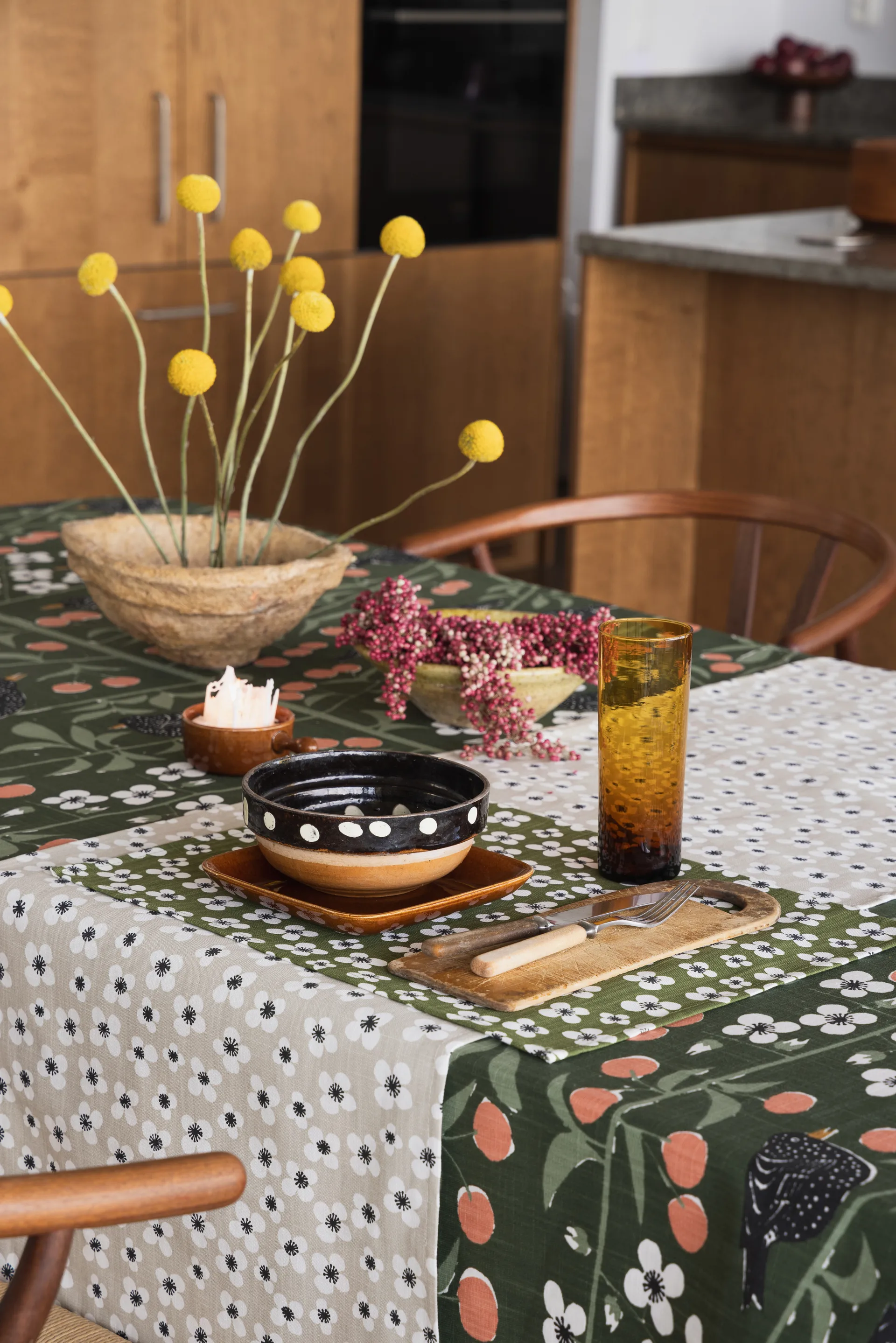 Belle Amie bordbrikke 2-pakning, Mørkegrønn, 34x45 cm Almedahls