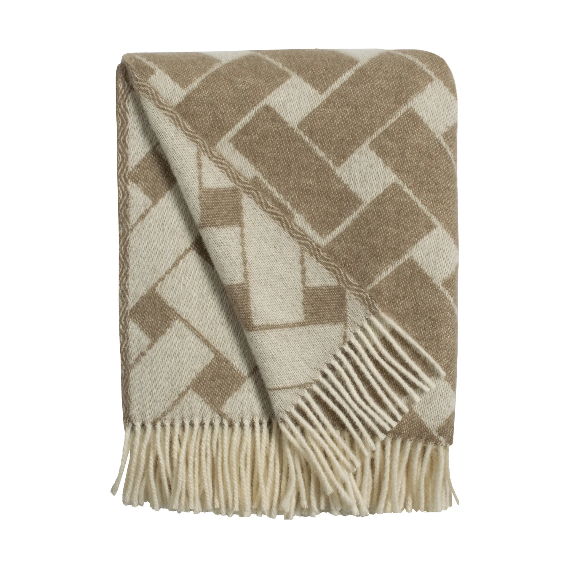 Korg pledd 130x170 cm., Brun-offwhite Almedahls