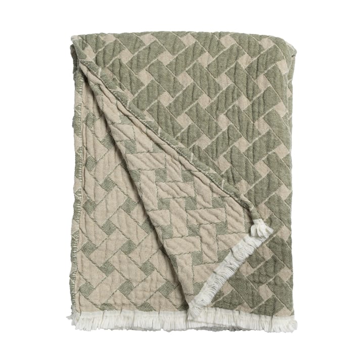 Korg pledd 170x120 cm - Grønn-beige - Almedahls