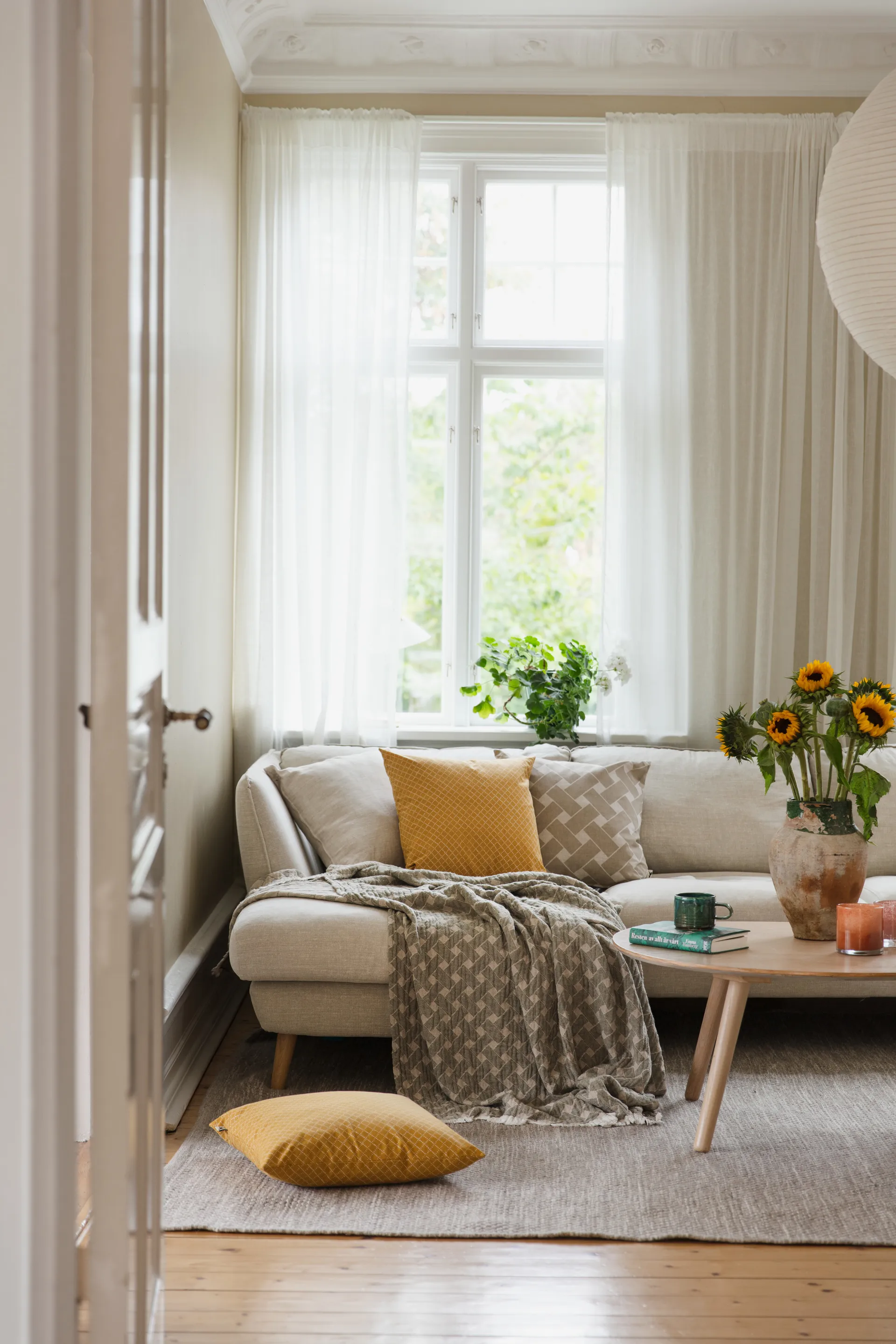 Korg pledd 170x120 cm, Grønn-beige Almedahls