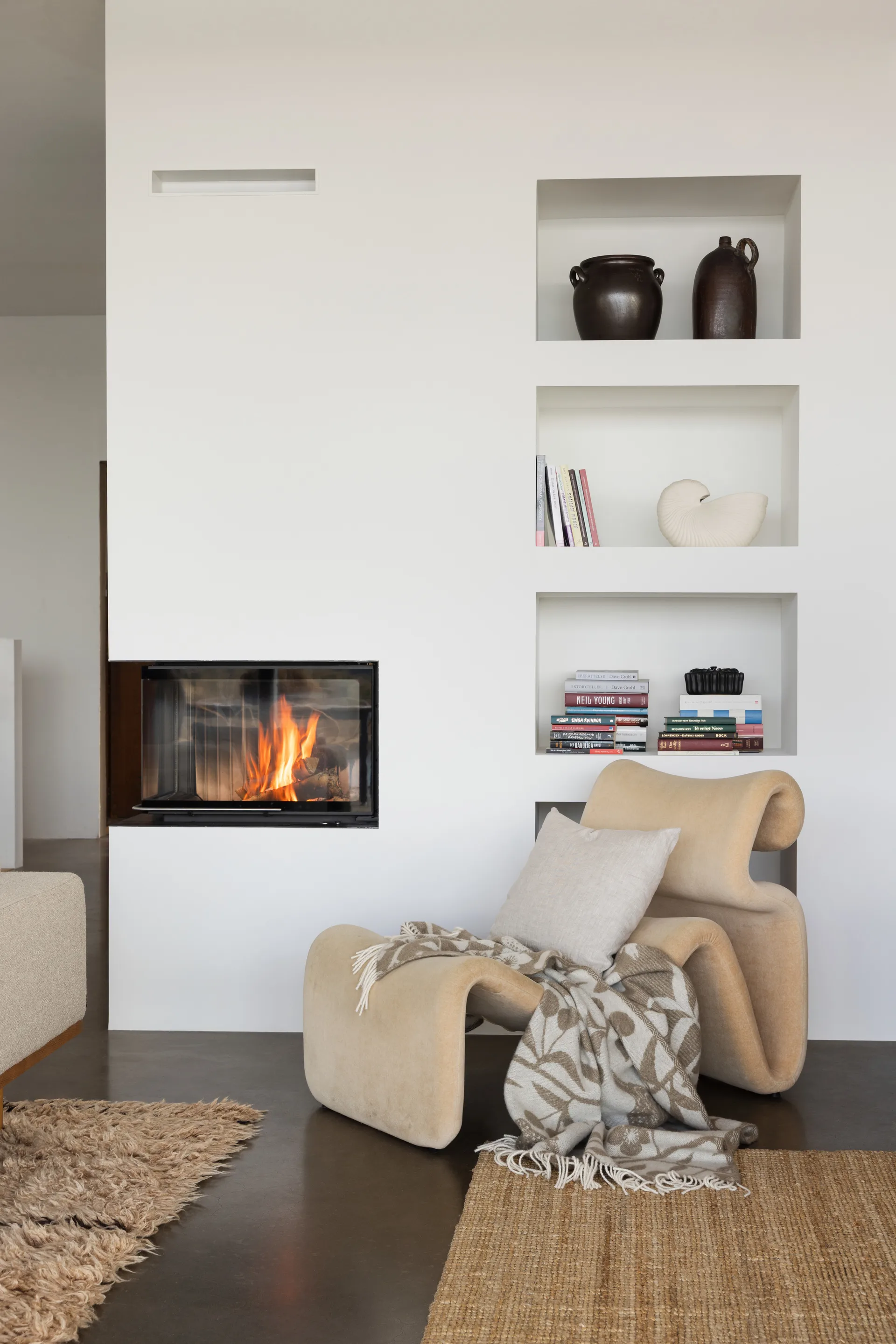 Körsbärsträdgården pledd 130x170 cm, Brun-offwhite Almedahls