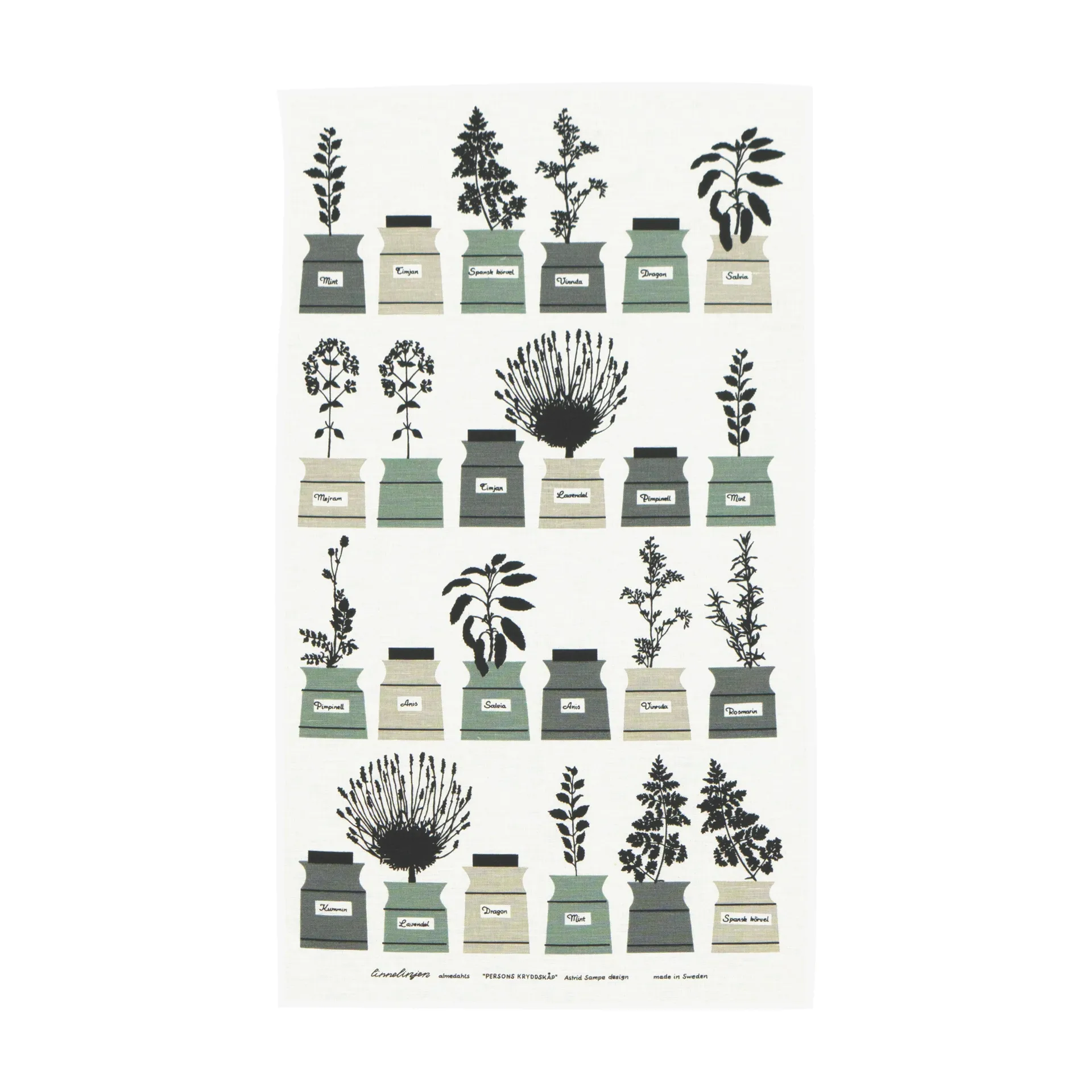 Perssons krydderskap kjøkkenhåndkle, grå Almedahls