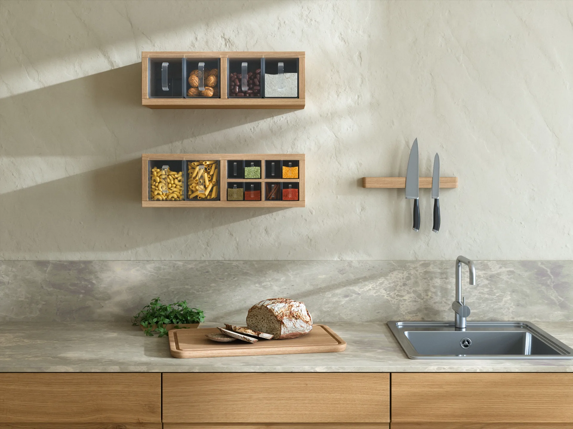 A-Organizer 2 vegghylle 52x18x17 cm, Oak Andersen Furniture