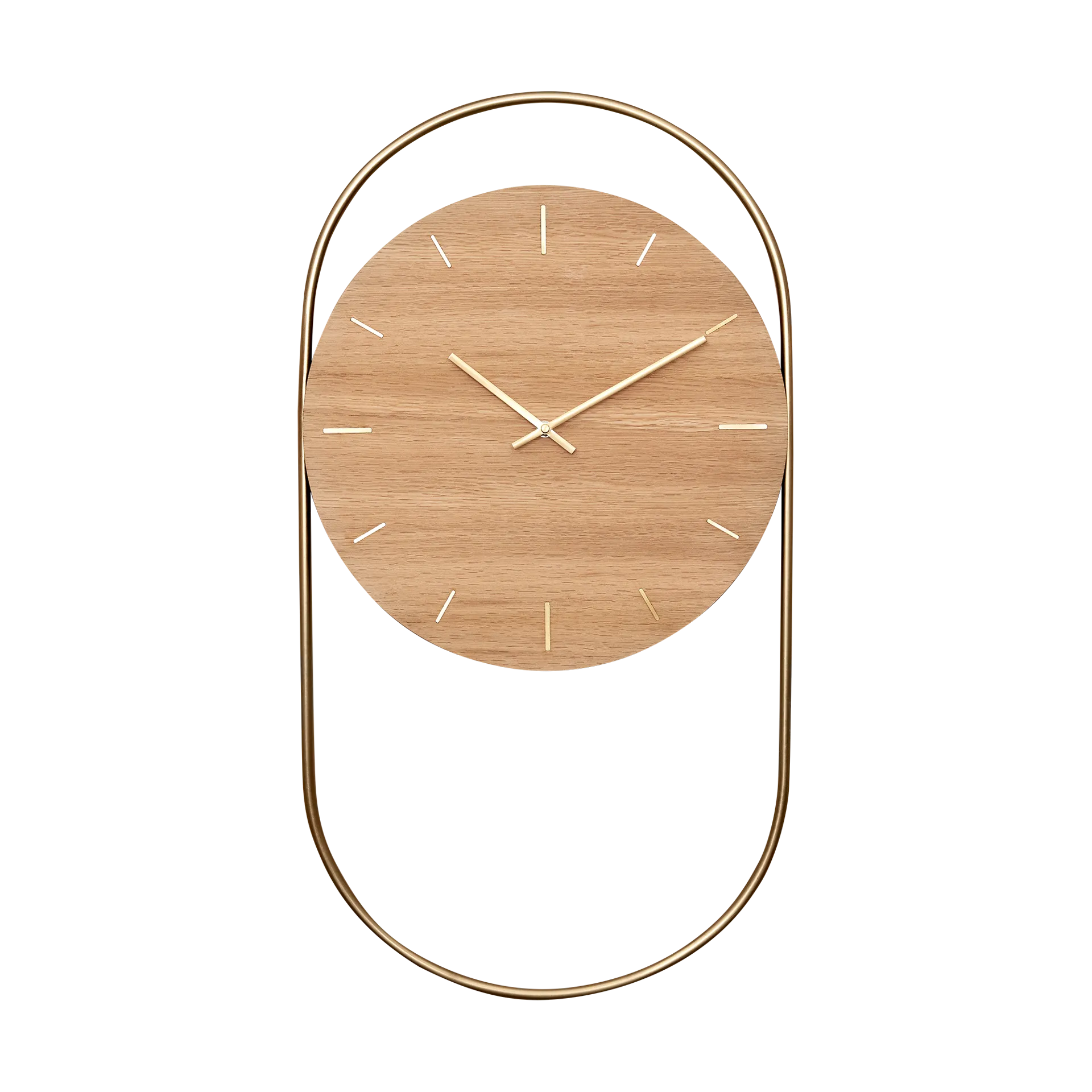 A-Wall veggklokke 41x76 cm, Oak-brass Andersen Furniture