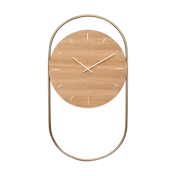 A-Wall veggklokke 41x76 cm - Oak-brass - Andersen Furniture