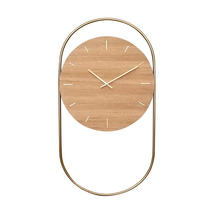 A-Wall veggklokke 41x76 cm - Oak-brass - Andersen Furniture