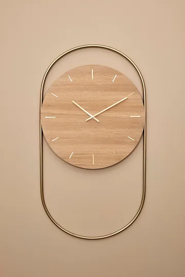 A-Wall veggklokke 41x76 cm - Oak-brass - Andersen Furniture