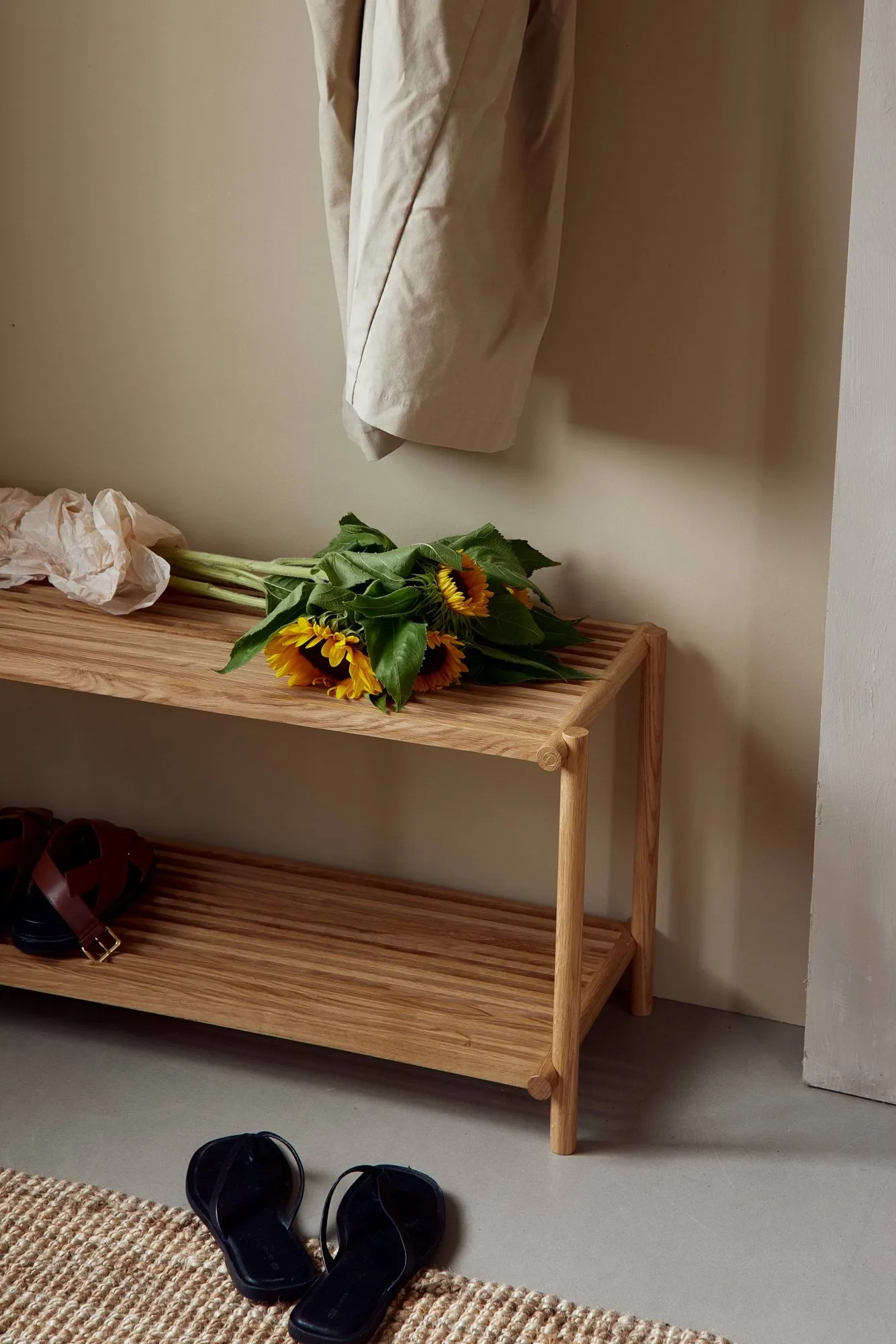 Column Shoe rack, Mattlakkert eik Andersen Furniture