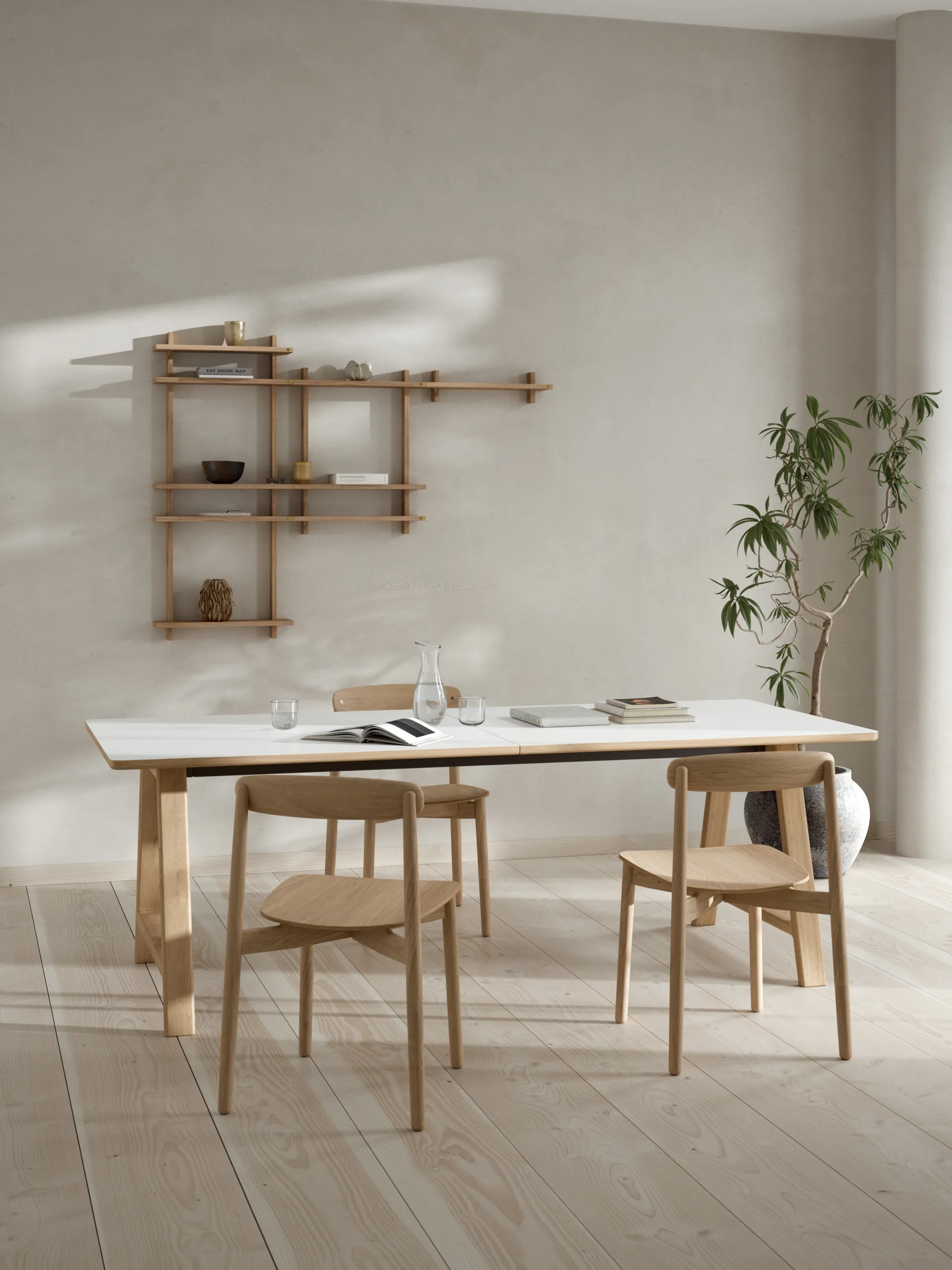 Treat vegghylle dobbel, Oak, 50x12x50 cm Andersen Furniture