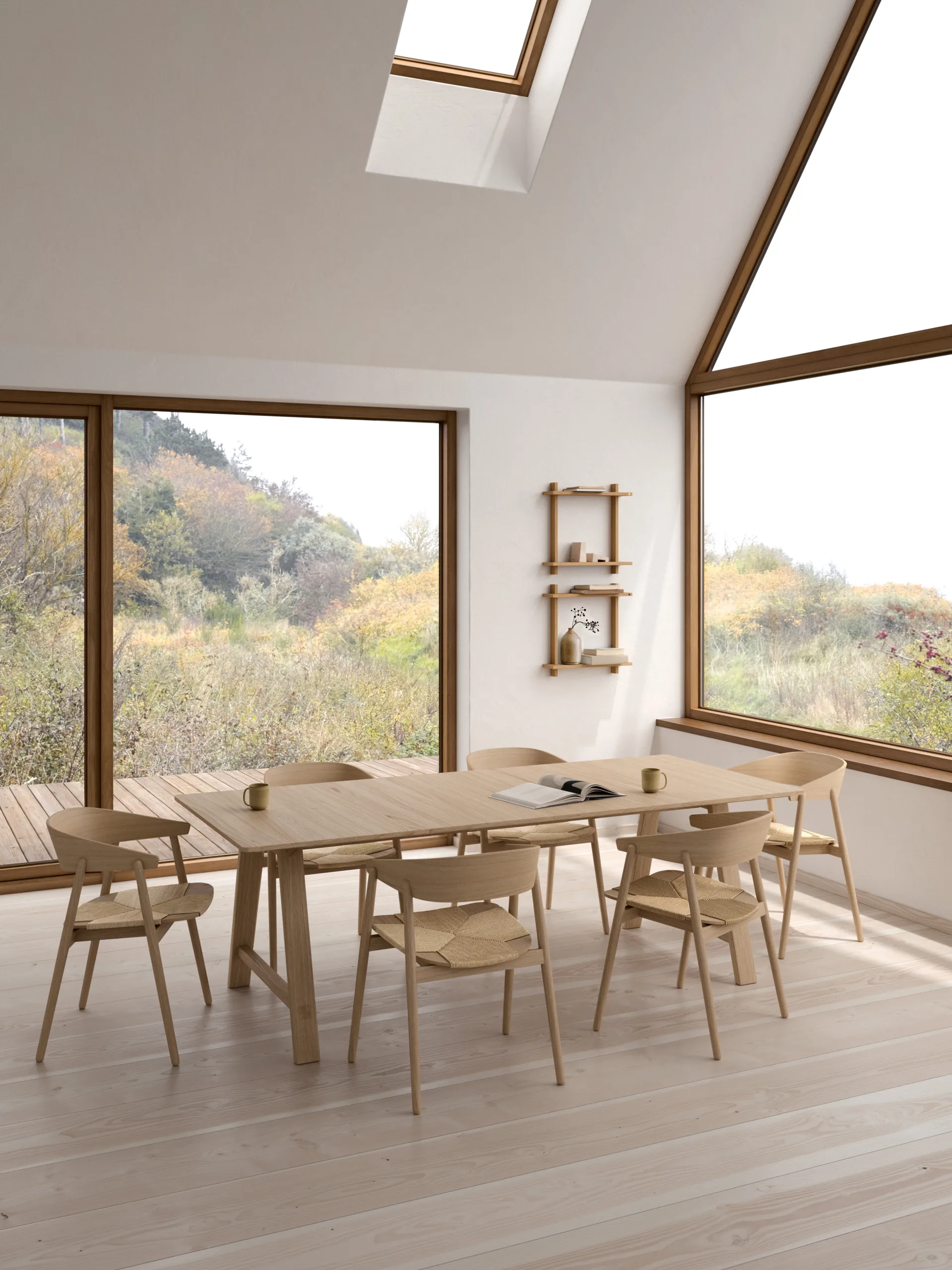 Treat vegghylle dobbel, Oiled Nature Oak, 50x12x50 cm Andersen Furniture