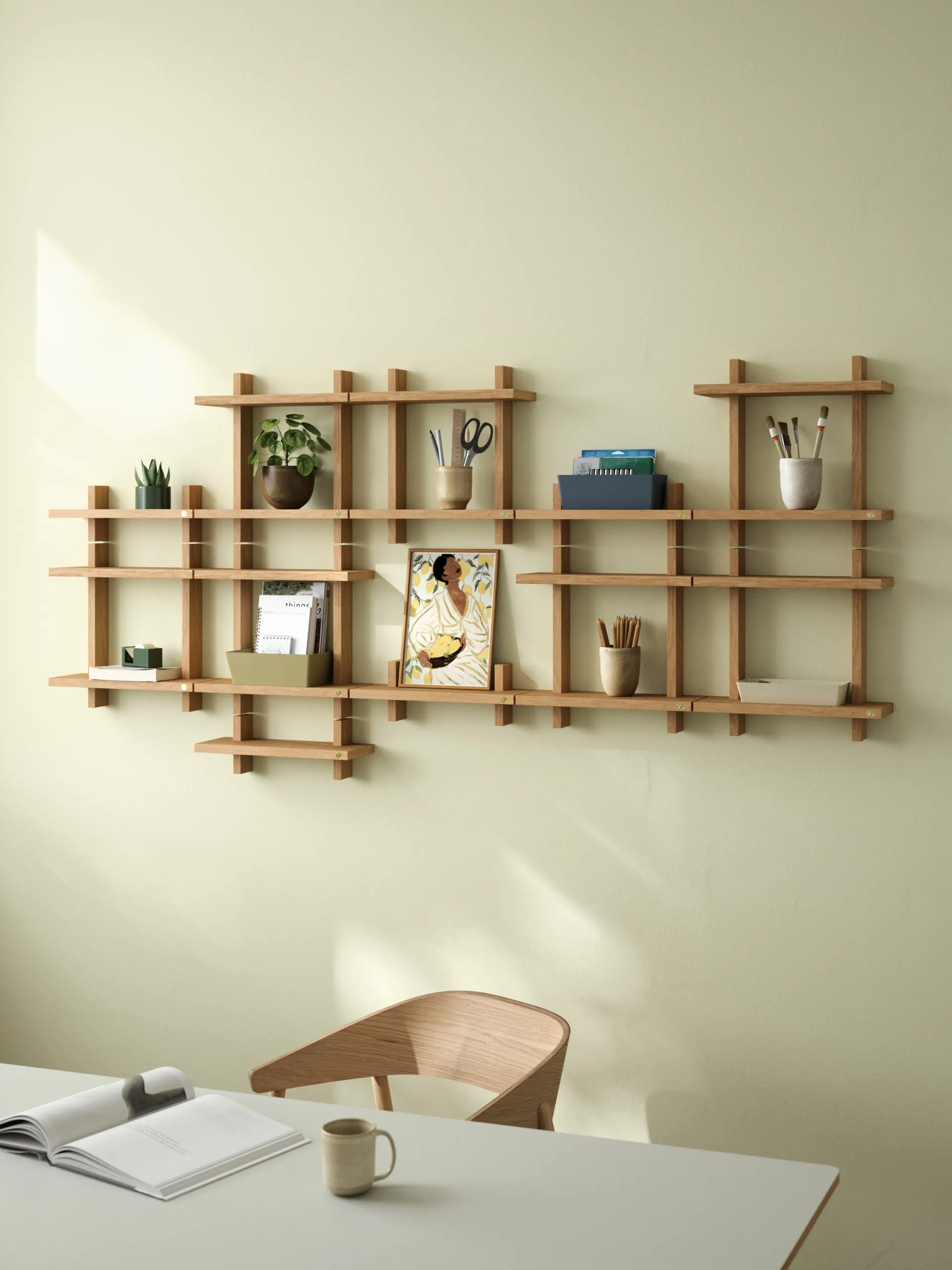 Treat vegghylle singel, Oiled Nature Oak, 34x12x11,2 cm Andersen Furniture