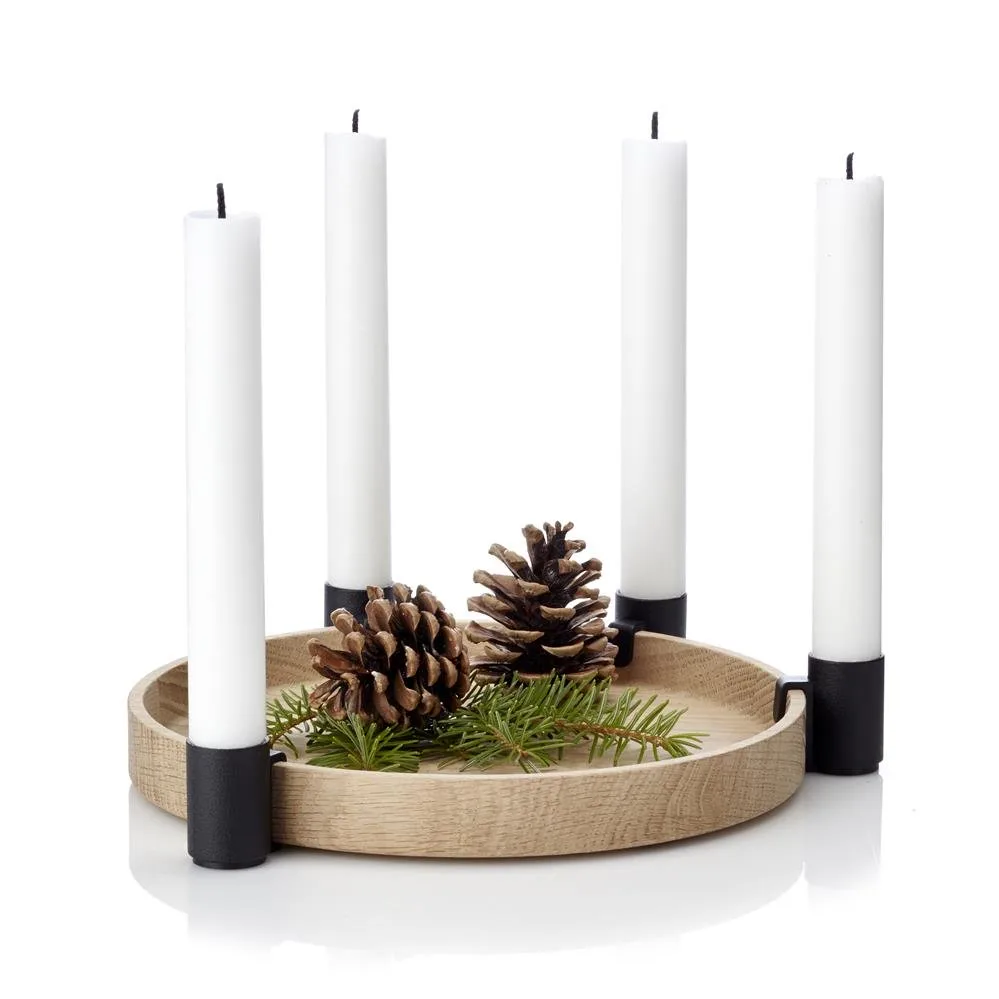 Luna adventslysestake, eik-svart Applicata