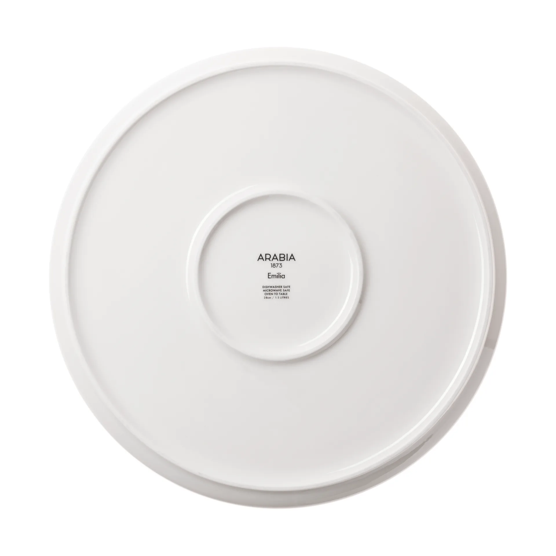 Emilia paiform Ø28 cm, Svart-hvit Arabia