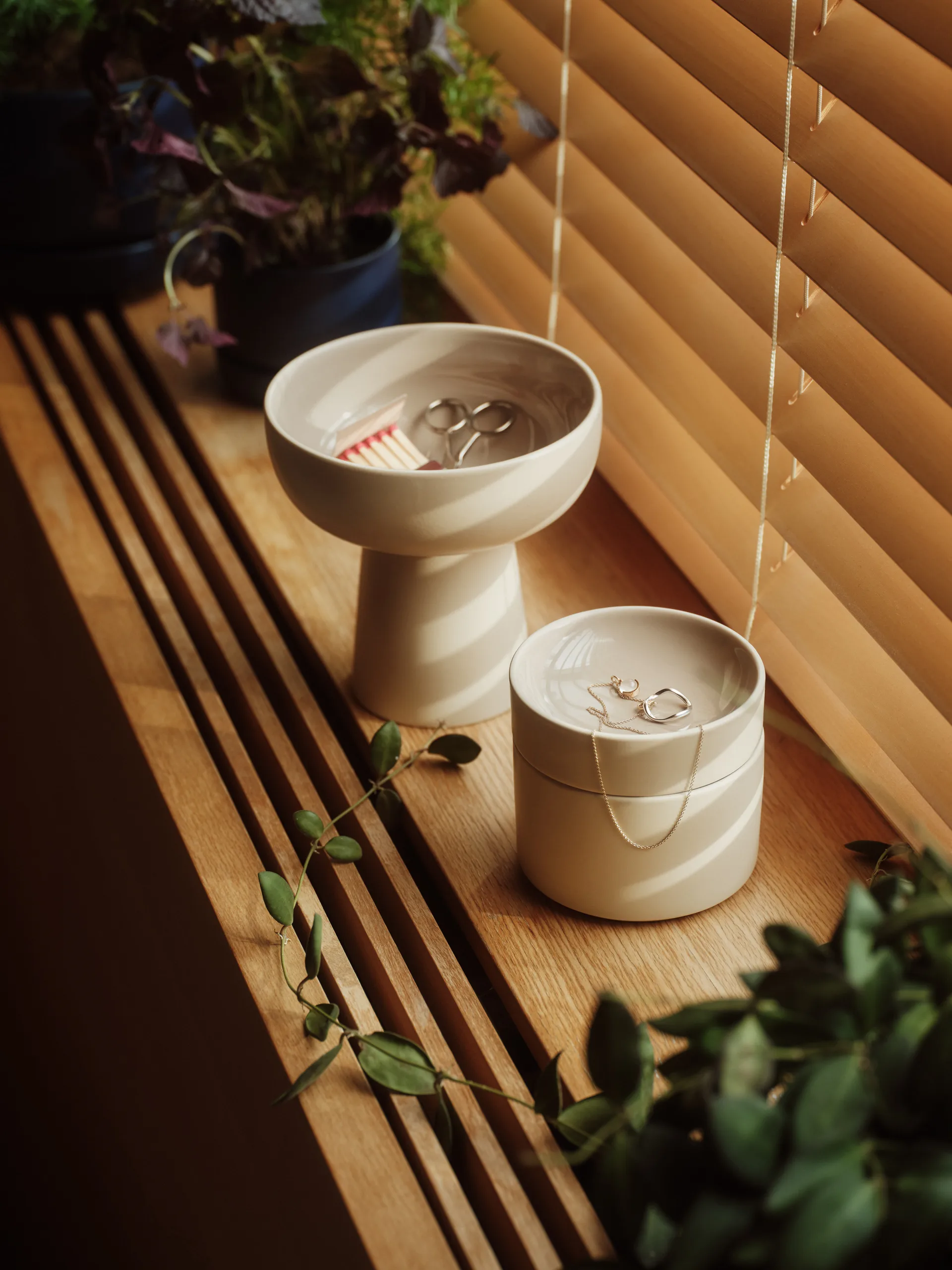 Kirnu dekorativ boks Ø11x10 cm, Beige Arabia