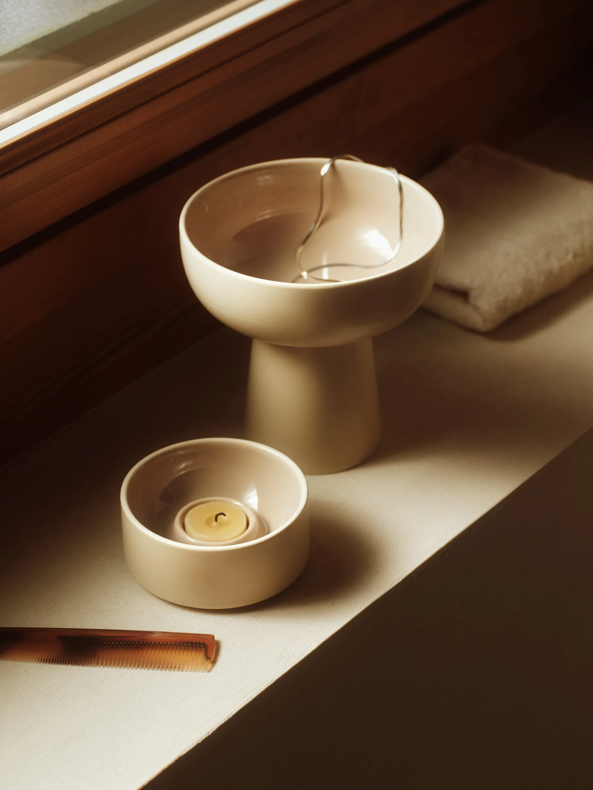 Kirnu lyslykt Ø11x5 cm, Beige Arabia