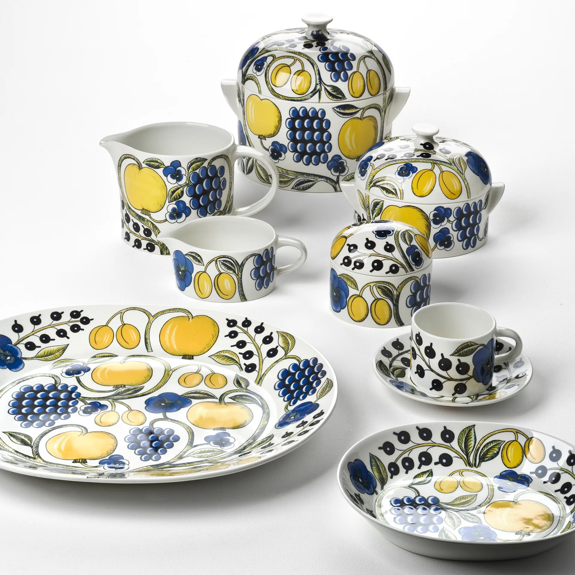 Paratiisi boks med lokk, hvit-flerfarget Arabia