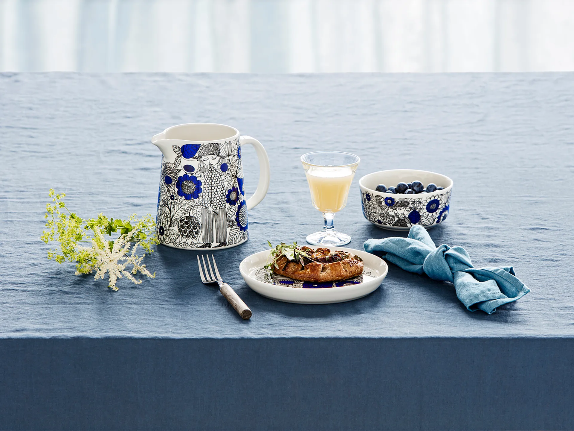 Pastoraali skål Ø 13 cm, Blå Arabia