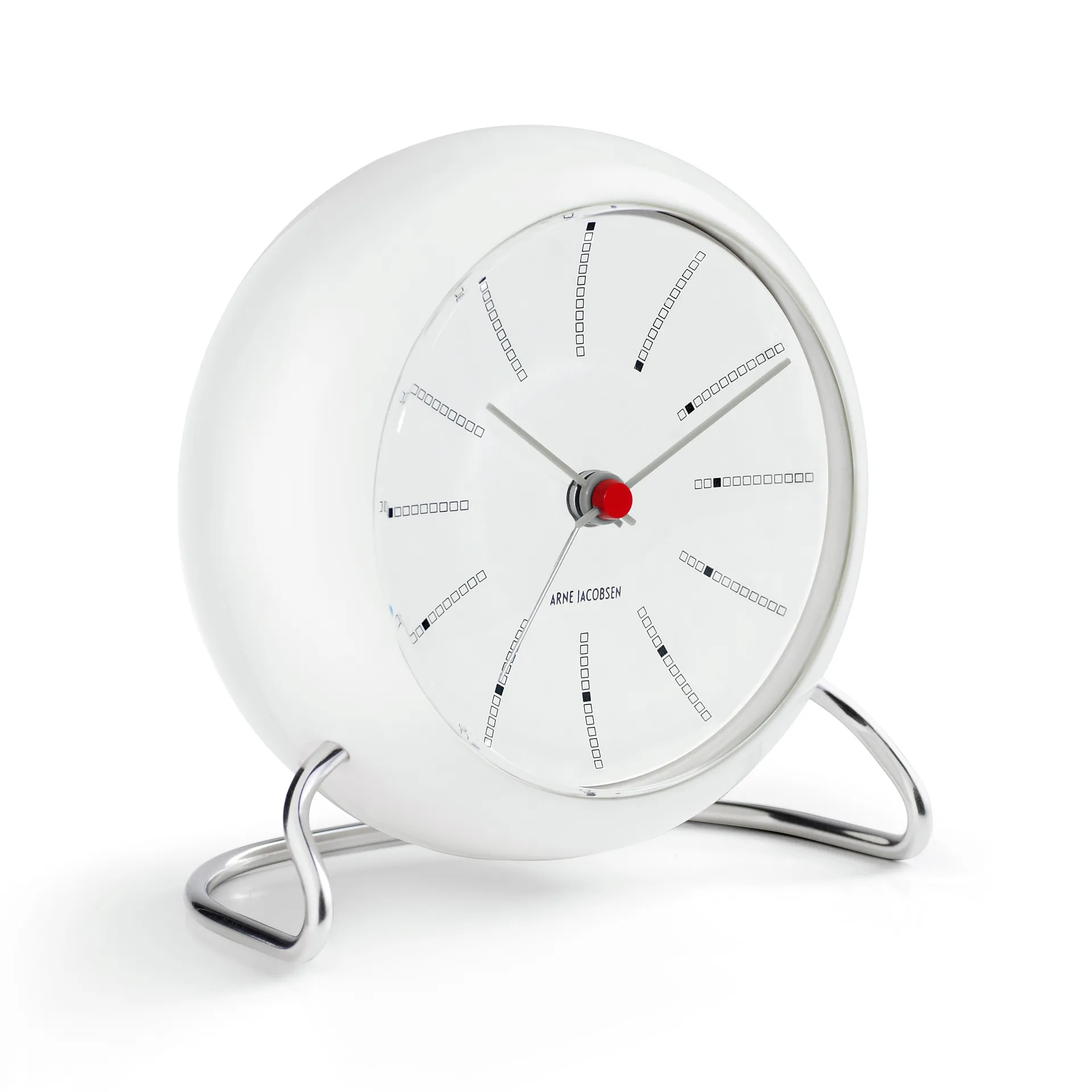 AJ Bankers bordklokke, hvit Arne Jacobsen Clocks