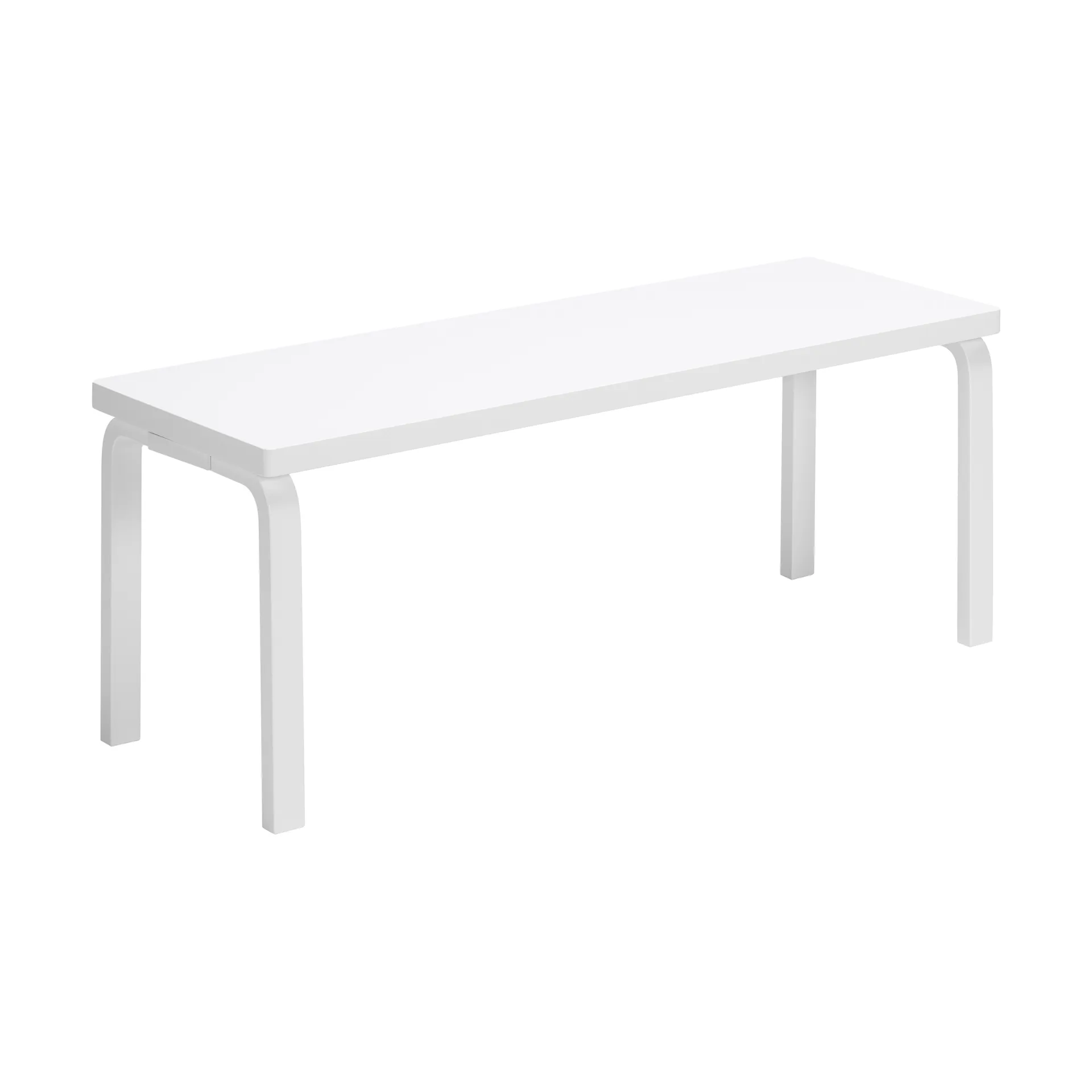 153A benk, Solid seat white lacquered Artek