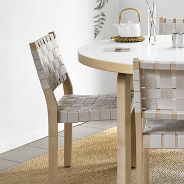 611 stol linnegjord - Rød-Naturlakkert bjørk - Artek