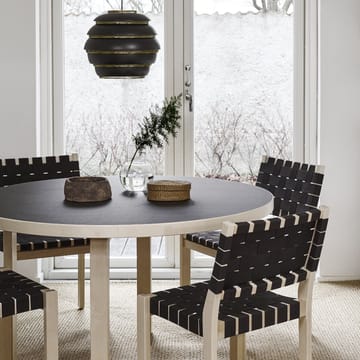 611 stol linnegjord - Svart-Blå-Svartlakkert bjørk - Artek