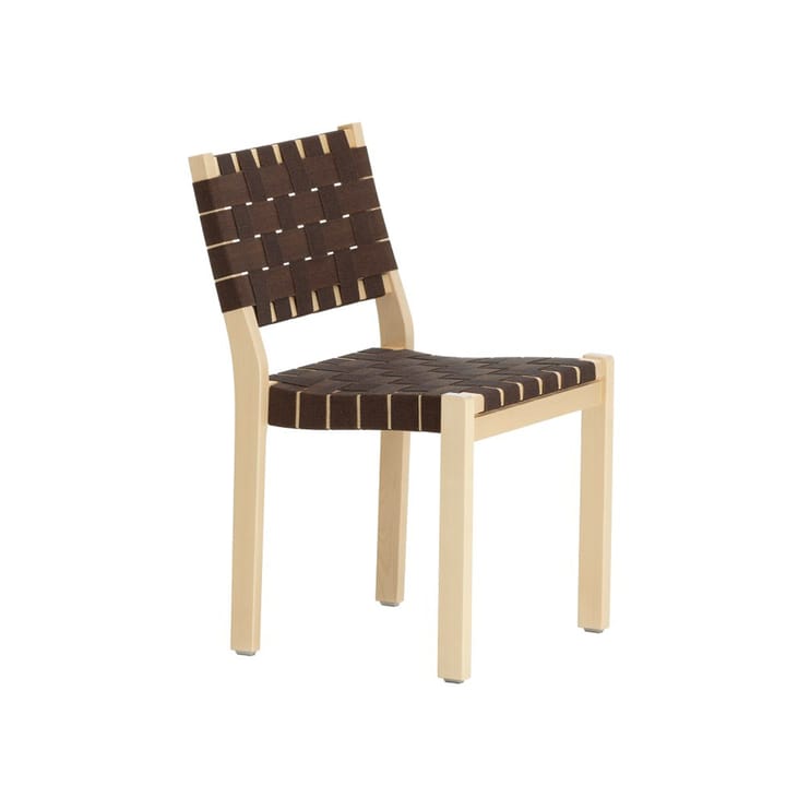611 stol linnegjord - Svart-brun-naturlakkert bjørk - Artek