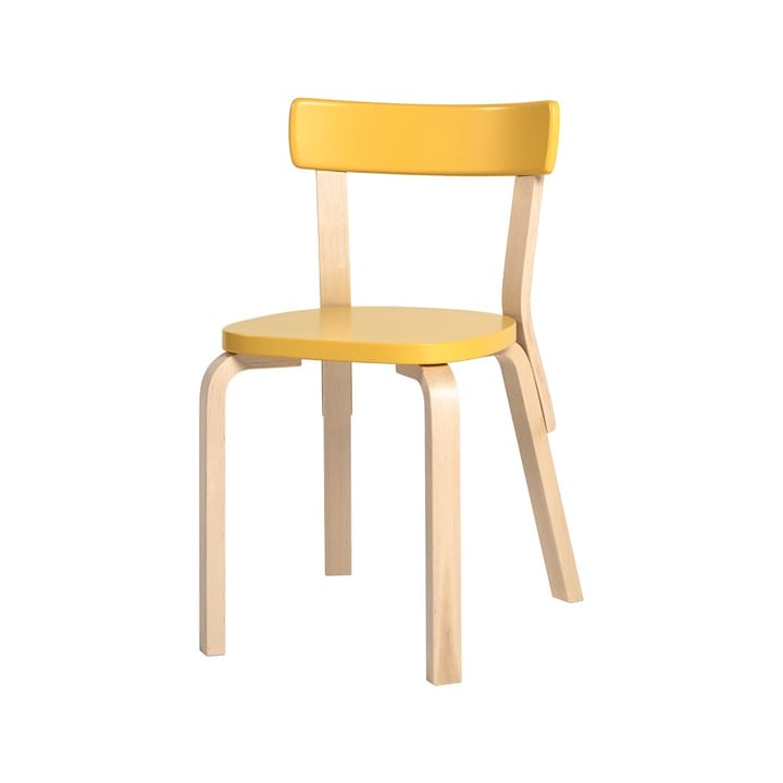 69 stol - Gul-Bjørkeunderstell - Artek