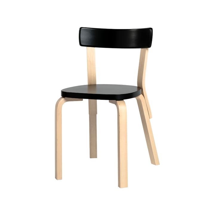 69 stol - Svart-bjørkeunderstell - Artek