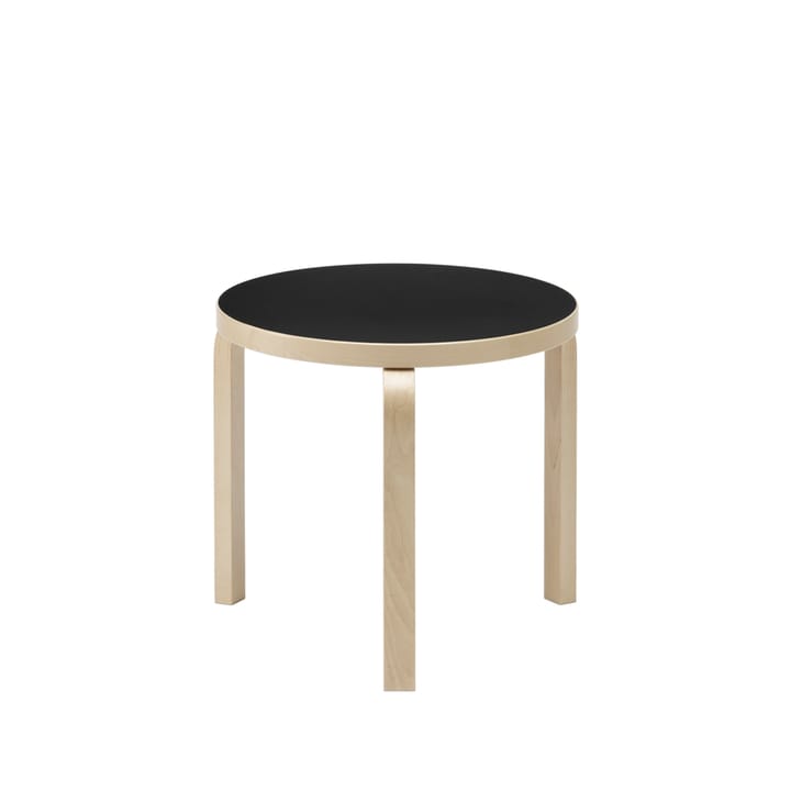 90D sofabord - Svart linoleum-Bjørkeben - Artek