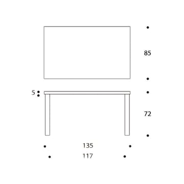 Aalto 82B spisebord - Hvit laminat-Bjørkeben - Artek
