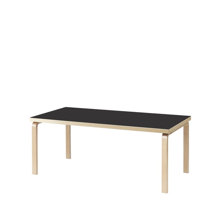 Aalto 83 spisebord rektangulært - Svart linoleum-Bjørkeben - Artek