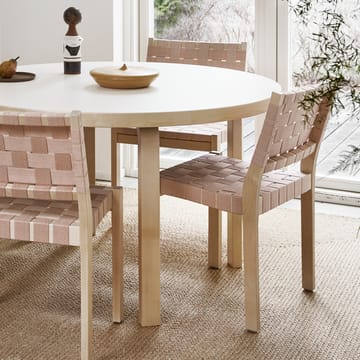 Aalto 90A spisebord rundt - Hvit laminat-Bjørkeben - Artek