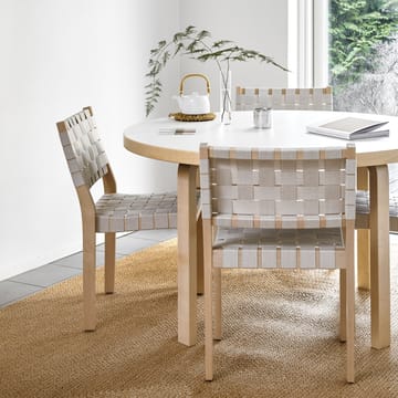 Aalto 90A spisebord rundt - Hvit laminat-Bjørkeben - Artek
