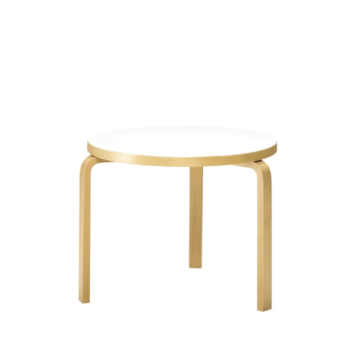 Aalto 90B spisebord rundt - Hvit laminat-Bjørkeben - Artek