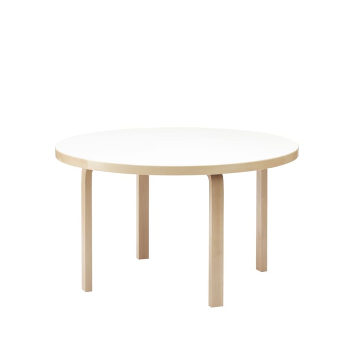 Aalto 91 spisebord rundt - Hvit laminat-Bjørkeben - Artek