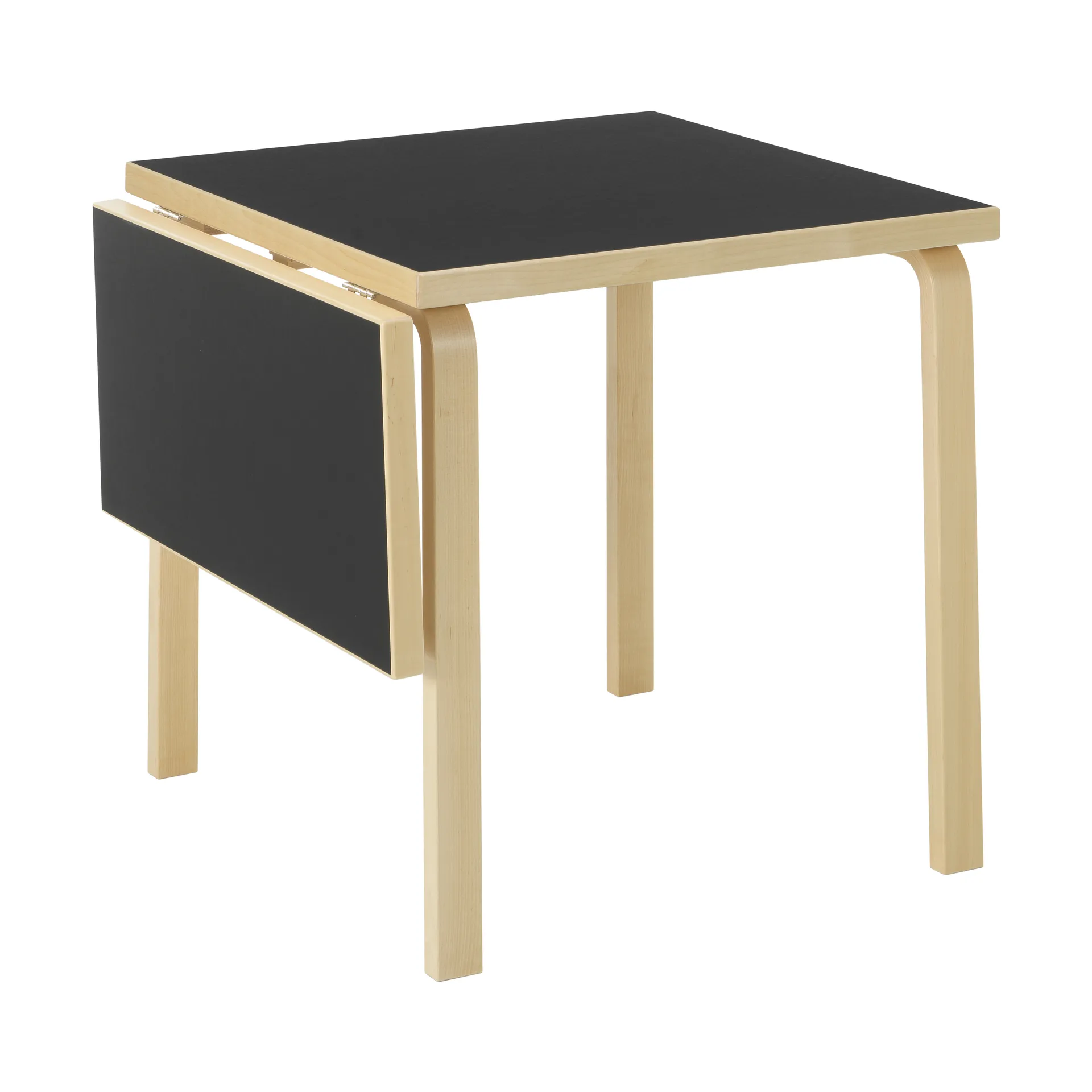 Aalto Table foldable DL81C spisebord, Top black linoleum-natural lakkert Artek