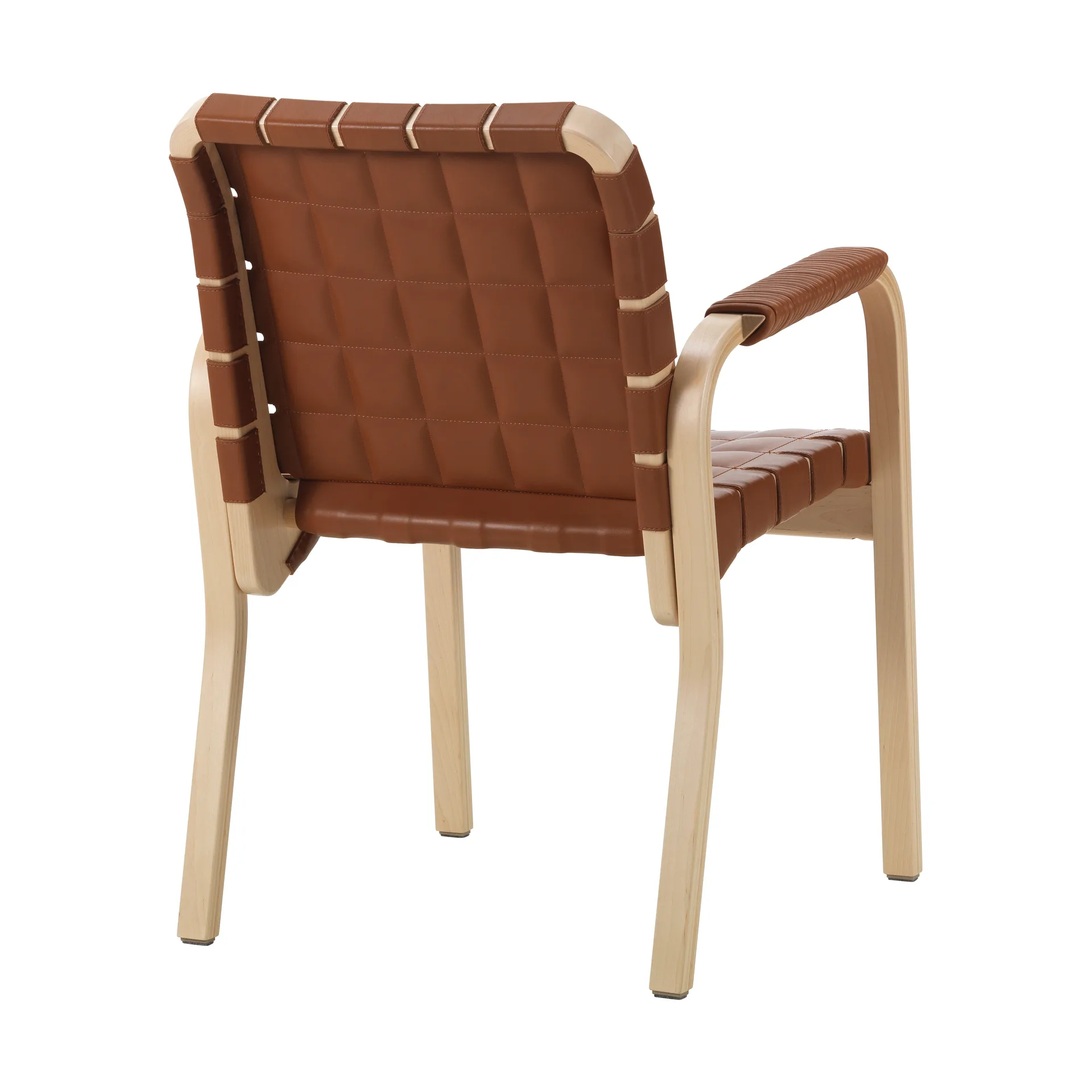 Armchair 45 lenestol lakkert bjørk, Leather Prestige Cognac 40680 Artek