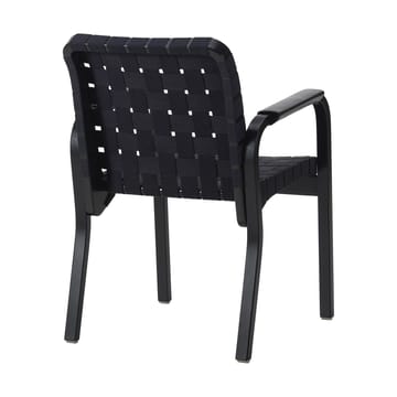 Armchair 45 lenestol lakkert bjørk - Webbing black/blue - Artek