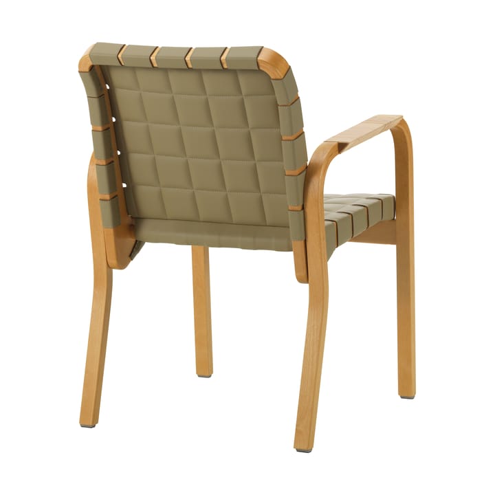 Armstol 45 lenestol honningsbeiset bjørk, Leather Spectrum Leaf 30168 Artek
