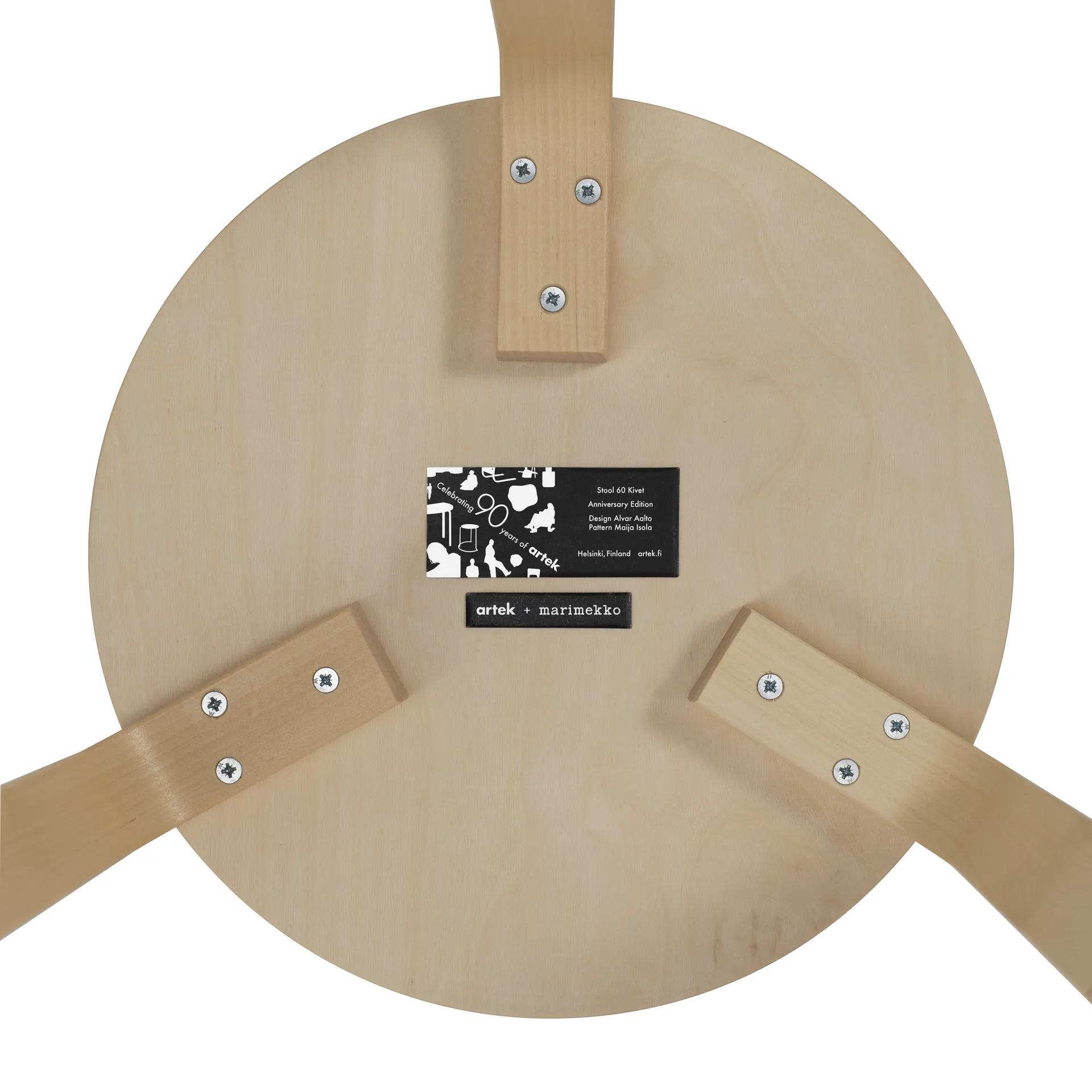 Artek + Marimekko Stool 60 Kivet krakk, Bjørk Artek