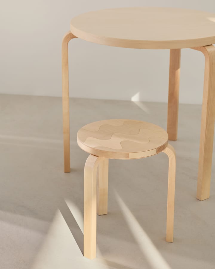 Artek + Marimekko Stool 60 Lokki krakk, Bjørk Artek